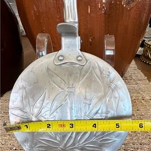 Vintage Everlast Crumb Catcher Bamboo Silver Forged Aluminum Decor